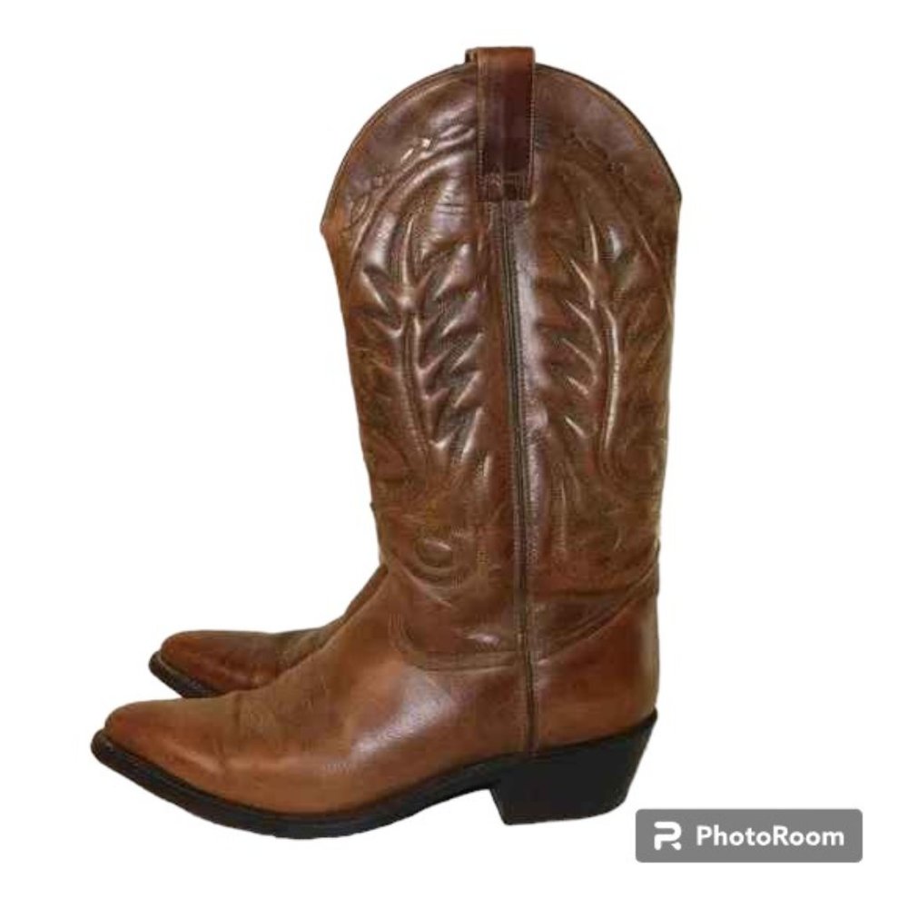 Acme Vintage Leather Cowboy Western Boots Size 9D Made In Mexico - Picture 8 of 12